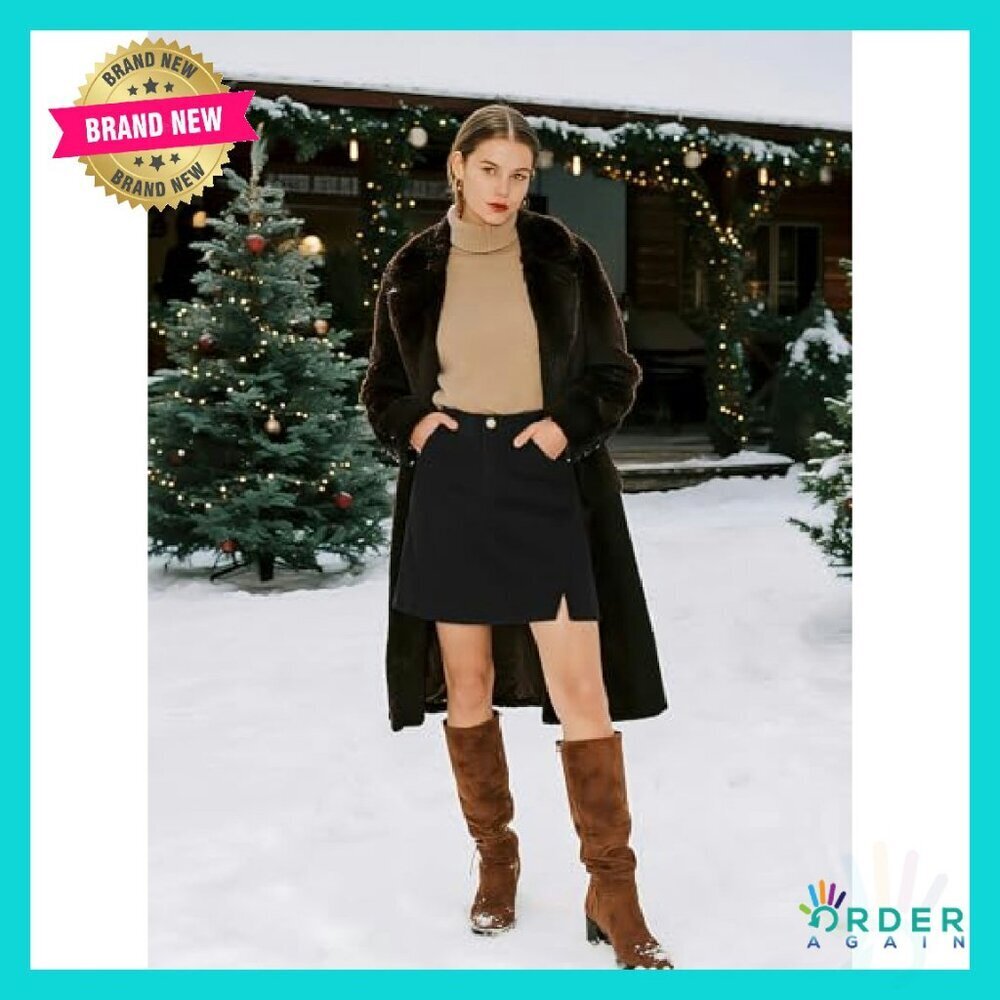 Corduroy Mini Skirt A-Line Classic Retro Chic Y2K Fall Winter Work Wear - Picture 6 of 8
